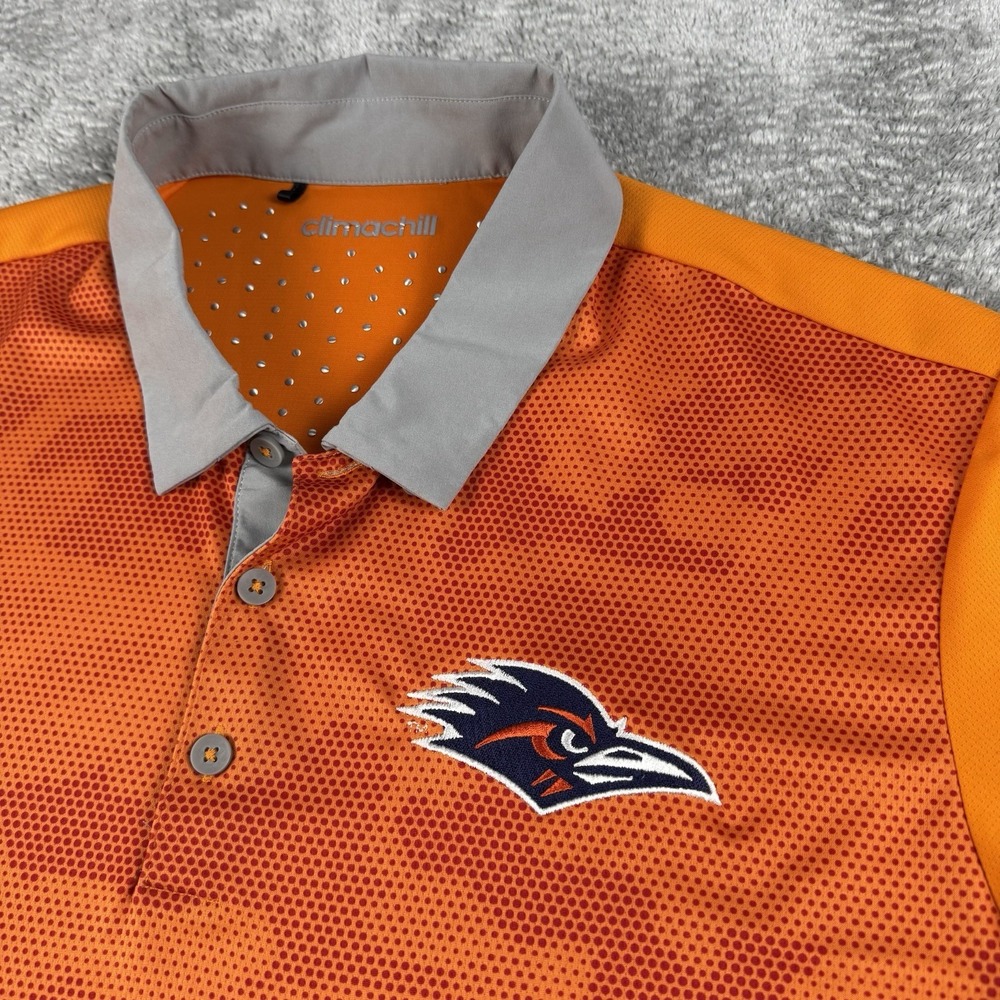 UTSA Roadrunners Adidas Polo Shirt Men XL Justin Burke Offensive Coordinator EUC